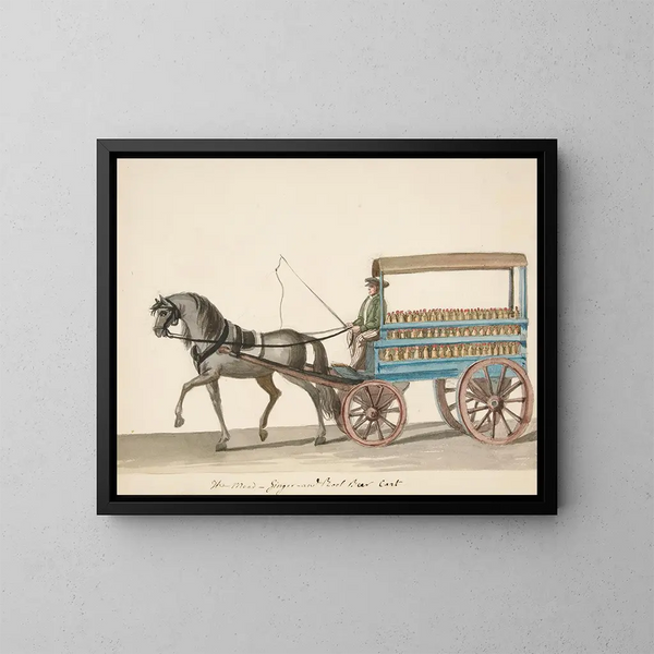 De kar van ginger ale en root beer - Nicolino Calyo — ingelijst kunstwerk aan de muur