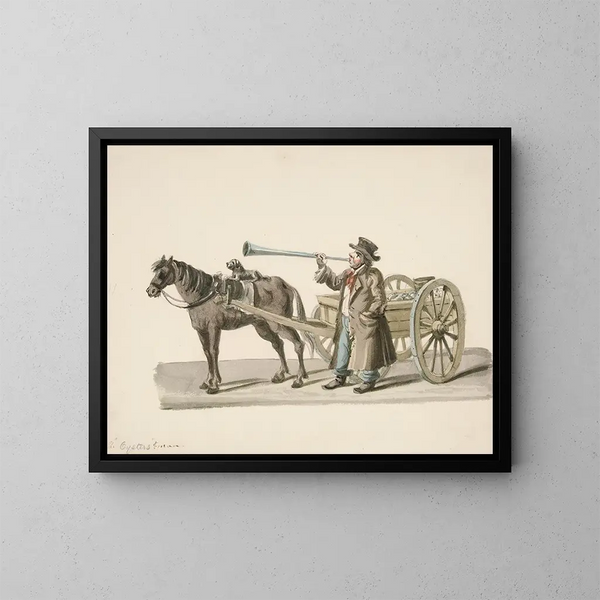 L'Homme aux huîtres - Nicolino Calyo — ingelijst kunstwerk aan de muur
