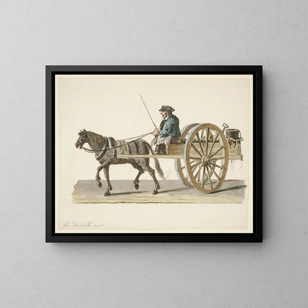 L'homme à la poubelle - Nicolino Calyo — ingelijst kunstwerk aan de muur