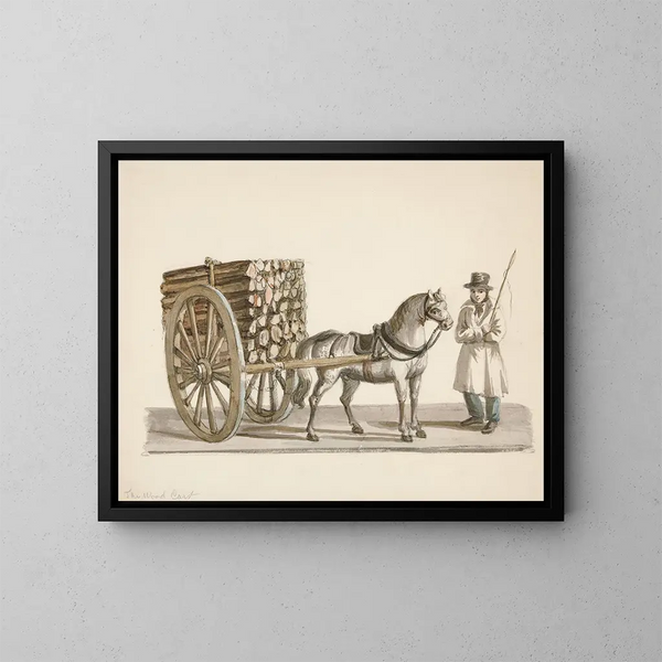 De houten kar - Nicolino Calyo — ingelijst kunstwerk aan de muur
