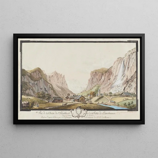 Niklaus Sprngli - Vu de la Chte du Staubbach et de la Valle de Lauterbrunnen dans le Canton de Berne.webp