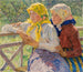 Latgallische Mädchen - Nikolai Bogdanov-Belsky — weergave van het kunstwerk