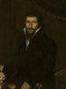 portret van een man met een ganzenveer in de hand - Nikolay Argunov — weergave van het kunstwerk