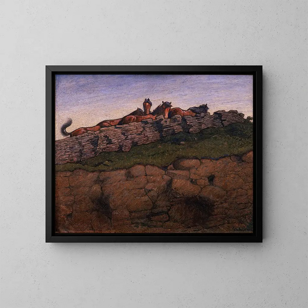 Aan de grens - Nils Kreuger — ingelijst kunstwerk aan de muur