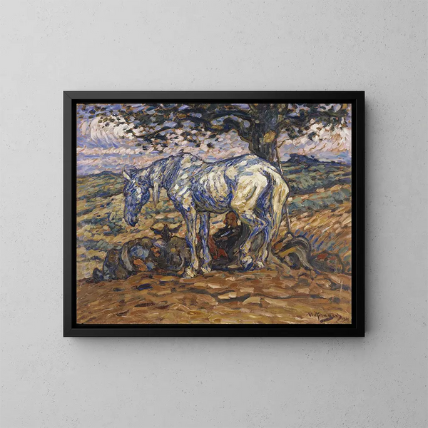 De paard van Don Quichotte, Rossinante - Nils Kreuger — ingelijst kunstwerk aan de muur