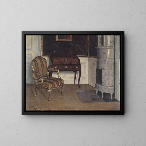 Het kabinet van de prinses in het kasteel van Gripsholm - Nils Kreuger — ingelijst kunstwerk aan de muur