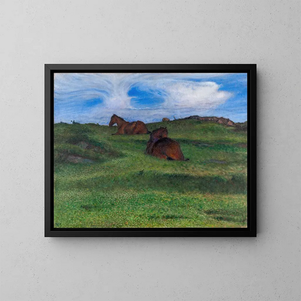 van rustende paarden - Nils Kreuger — ingelijst kunstwerk aan de muur