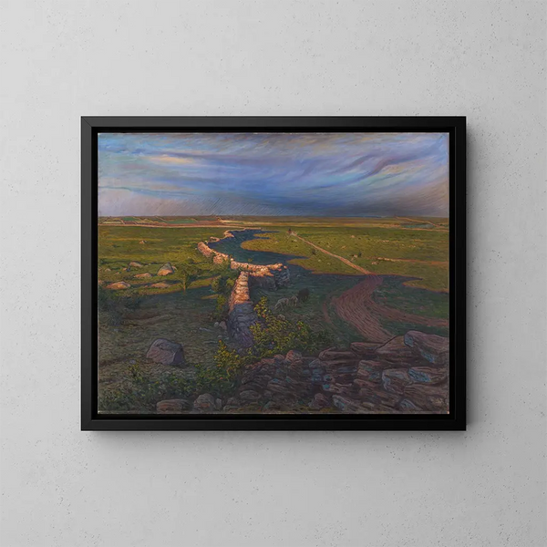 Landschap - Nils Kreuger — ingelijst kunstwerk aan de muur