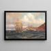 Schepen op zee - Nils Severin Lynge Hansteen — ingelijst kunstwerk aan de muur