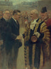 Sir George Broadbridge painting, Lord Mayor of London, shaking hands with Mr. Raymond Laurent, President of the City Council - Noël Dorville — artwork view
