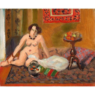 Nu Accroupi Près d’un Aquarium - Henri Matisse | Reproduction Tableau Décoration murale affiche copie