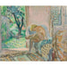 Reproductie van het schilderij van een zittend schilderij op een bankje bij het raam - Henri Lebasque