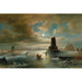 Night by moonlight in winter near Amsterdam by Elias Pieter van Bommel — displayed in an interior