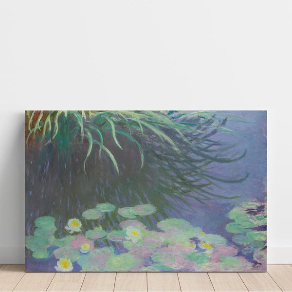 Reproductie van het schilderij van Nymphéas met reflecties van hoge grassen - Claude Monet