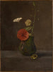 Natuurschilderij van bloemen in een groene kruik - Odilon Redon — weergave van het kunstwerk