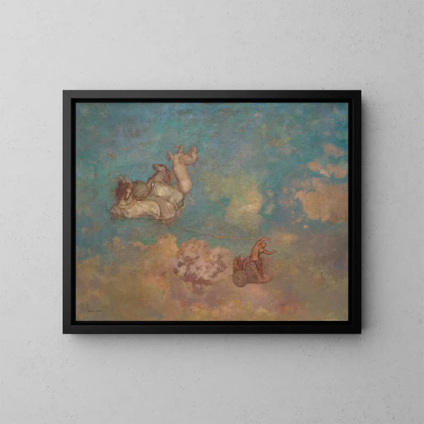 De strijdwagen van Apollo - Odilon Redon — ingelijst kunstwerk aan de muur