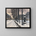 Een boulevard in Parijs onder de sneeuw - Odo Dobrowolski — ingelijst kunstwerk aan de muur