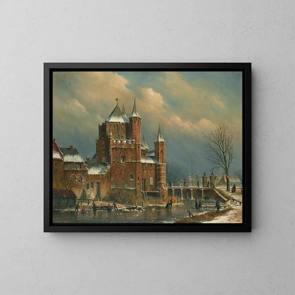 De poort van Amsterdam in Haarlem - Oene Romkes de Jongh — ingelijst kunstwerk aan de muur