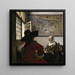 Officier en lachend meisje - Johannes Vermeer — ingelijst kunstwerk aan de muur