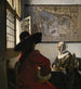 Officier en lachend meisje - Johannes Vermeer — weergave van het kunstwerk