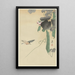 Bird on flowering bean plant - Ohara Koson — framed artwork on a wall