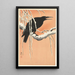 Crow on Snow-covered Branch - Ohara Koson — framed artwork on a wall