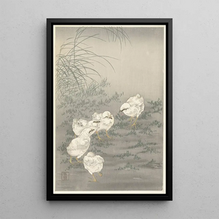 Ohara Koson - Five chicks.webp