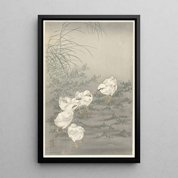 Ohara Koson - Five chicks.webp