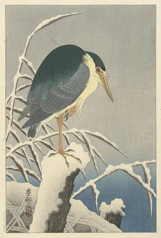 Ohara Koson - Heron in snow.webp