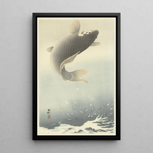 Ohara Koson - Jumping carp.webp