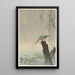 Kingfisher on tree stump - Ohara Koson — framed artwork on a wall