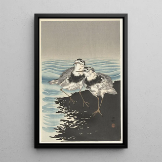 Ohara Koson - Large knot sandpipers.webp