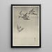 Étourneaux sous la pluie - Ohara Koson — framed artwork on a wall