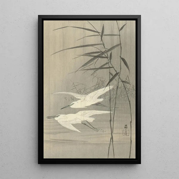 Ohara Koson - Two egrets in flight.webp