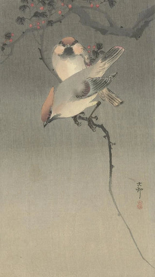 Ohara Koson - Waxwing birds.webp