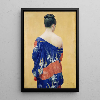 Okada Sabursuke - Kimono with Iris Pattern.webp