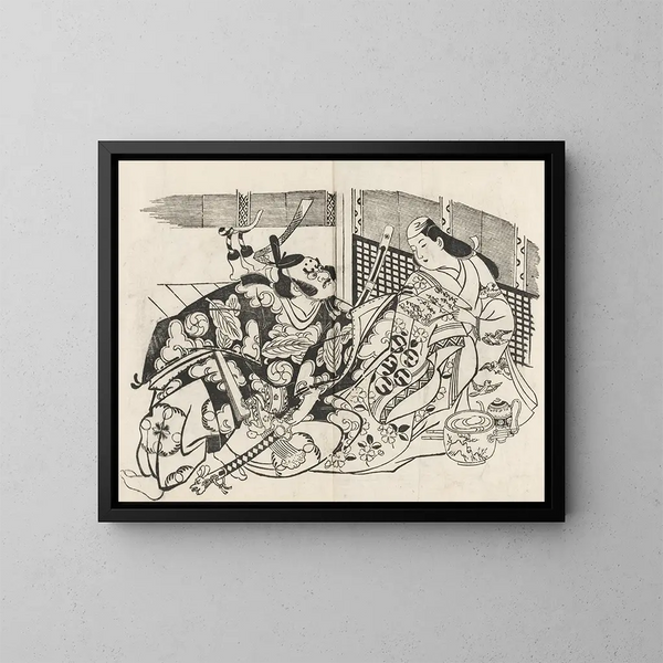 Yakusha ezukushi Pl2 - Okumura Masanobu — ingelijst kunstwerk aan de muur