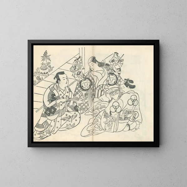 Yakusha ezukushi Pl3 - Okumura Masanobu — ingelijst kunstwerk aan de muur
