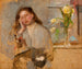 van een portretschets van een jong meisje - Olga Boznańska — weergave van het kunstwerk
