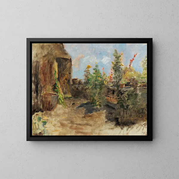 Boerderijtuin - Olga Wisinger-Florian — ingelijst kunstwerk aan de muur