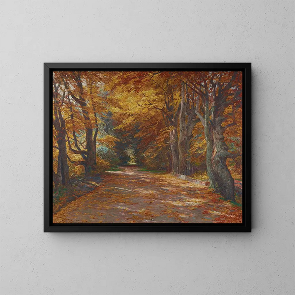 Allée du Prater en automne - Olga Wisinger-Florian — ingelijst kunstwerk aan de muur