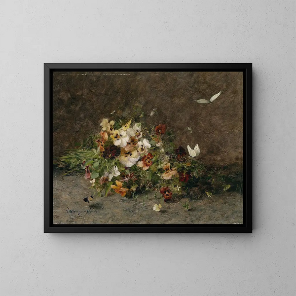 Moeder-in-wet en vlinders - Olga Wisinger-Florian — ingelijst kunstwerk aan de muur