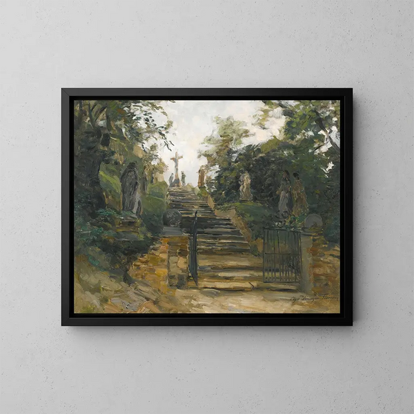 Le Bisamberg nabij Wenen - Olga Wisinger-Florian — ingelijst kunstwerk aan de muur