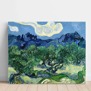 Oliviers avec les Alpilles en arrière-plan - Vincent Van Gogh | Reproduction Tableau Décoration murale affiche copie