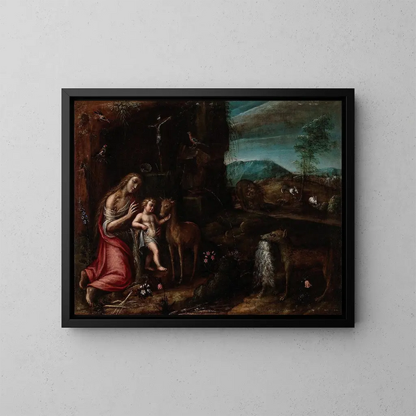Marie Madeleine en pénitence - Orsola Maddalena Caccia — ingelijst kunstwerk aan de muur