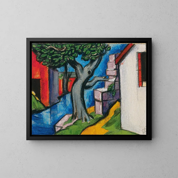 Mysterieboom - Oscar Bluemner — ingelijst kunstwerk aan de muur