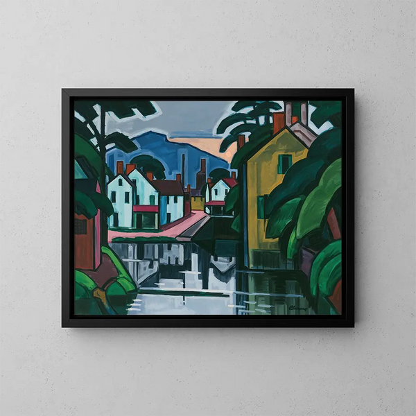 Oud kanaalport - Oscar Bluemner — ingelijst kunstwerk aan de muur