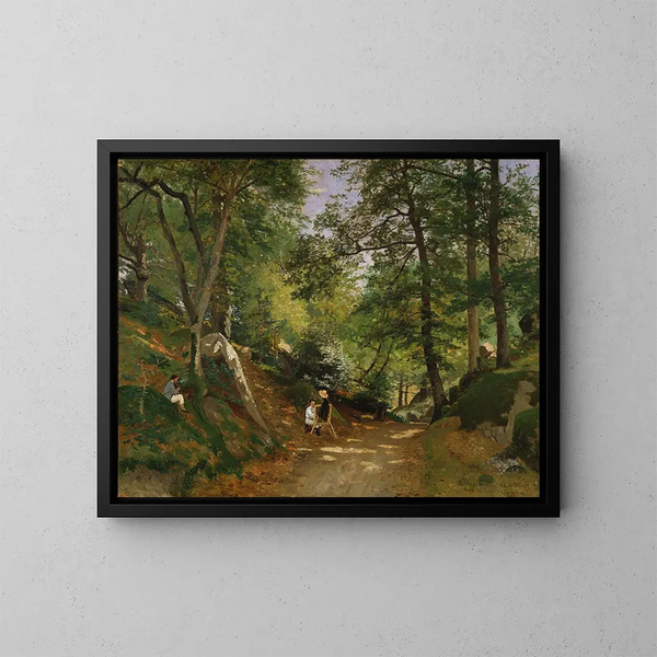 Zomerlandschap bij Fontainebleau - Oscar Trn — ingelijst kunstwerk aan de muur