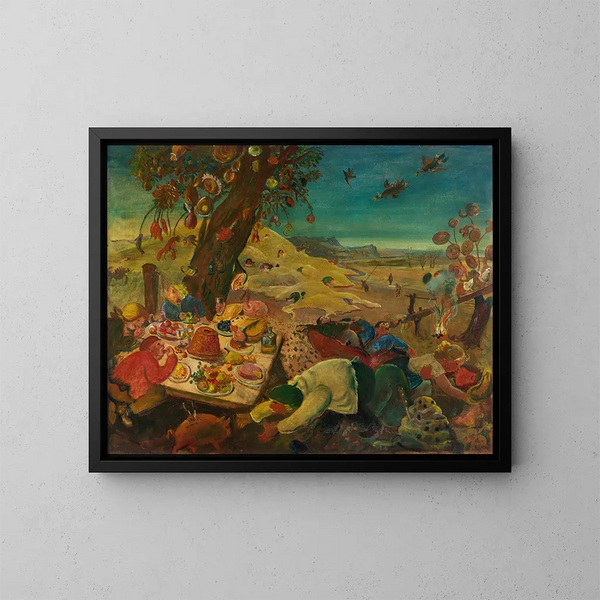 Het land van de geneugten - Oskar Laske — ingelijst kunstwerk aan de muur
