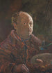 Zelfportret met parkiet - Oskar Laske — weergave van het kunstwerk